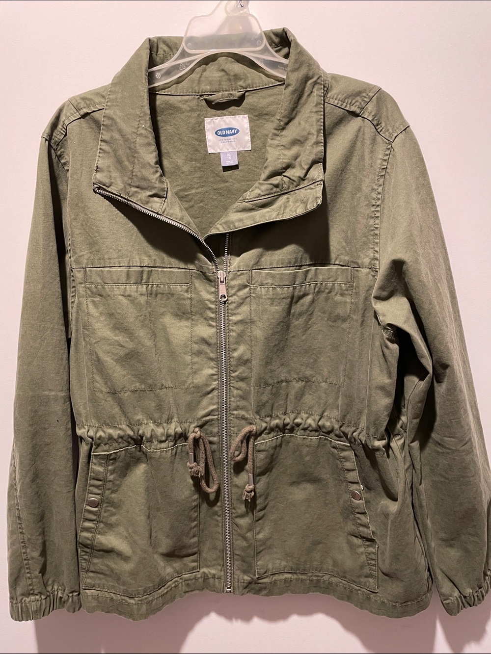 Old Navy Olive Green Drawstring Waist Utility Jacket - Women's